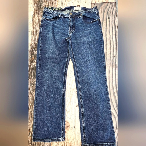 T.K. Axel Men's Slim Boot Cut Stretch 5-Pocket Denim Jeans 34x30 Altered Length - Picture 1 of 10